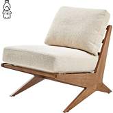 Chandler Accent Chair in Beige Recycled Fabric & Wood